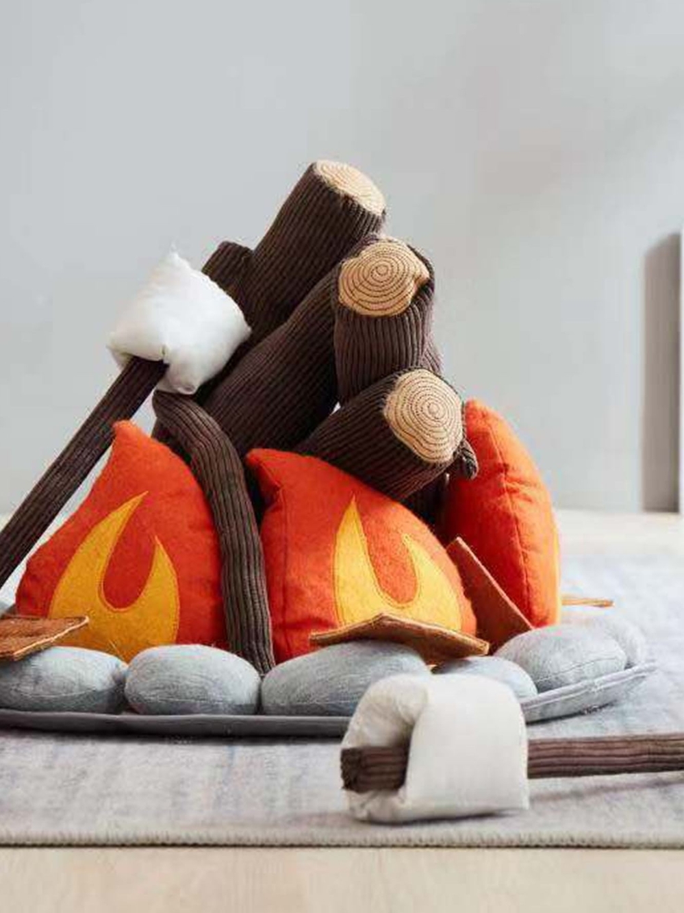 Plush Pretend Campfire and S'Mores Playset